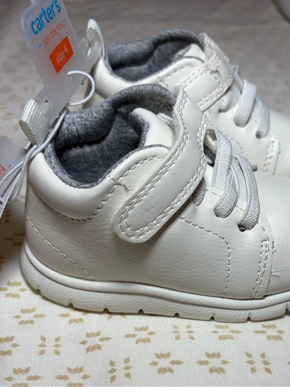 Carter's White Baby Walker Sneakers- Size 4